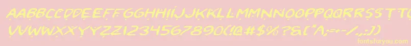 2toon2ExpandedItalic Font – Yellow Fonts on Pink Background