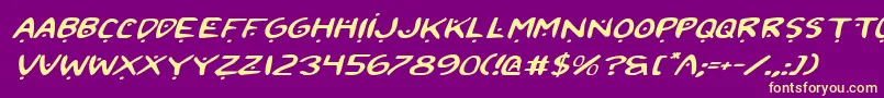 More about 2toon2ExpandedItalic Font 2toon2ExpandedItalic Font – Yellow Fonts on Purple Background