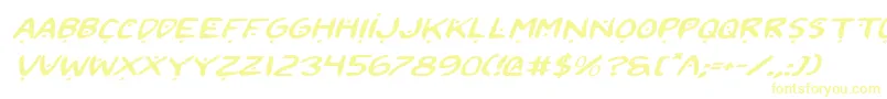 2toon2ExpandedItalic Font – Yellow Fonts on White Background