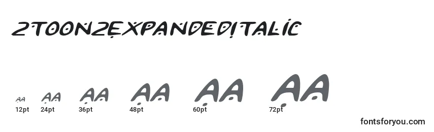 2toon2ExpandedItalic Font Sizes