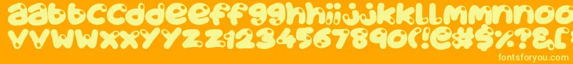 JuicyFruity Font – Yellow Fonts on Orange Background