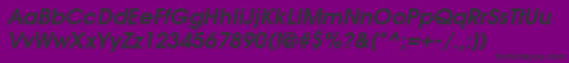 ModerneDemiOblique-Schriftart – Schwarze Schriften auf violettem Hintergrund