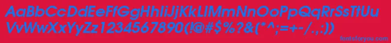 ModerneDemiOblique Font – Blue Fonts on Red Background