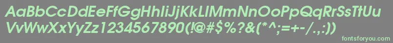 ModerneDemiOblique-fontti – vihreät fontit harmaalla taustalla