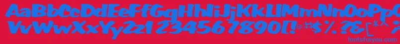 WummerlinscriptsskBold Font – Blue Fonts on Red Background