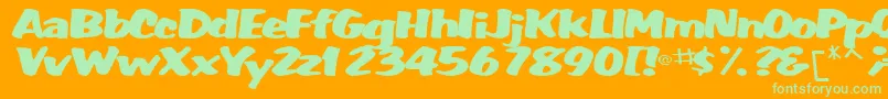 WummerlinscriptsskBold Font – Green Fonts on Orange Background