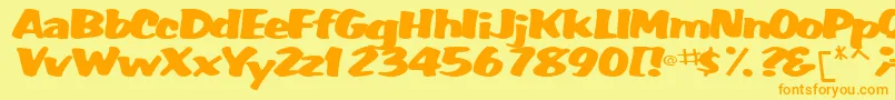 WummerlinscriptsskBold Font – Orange Fonts on Yellow Background