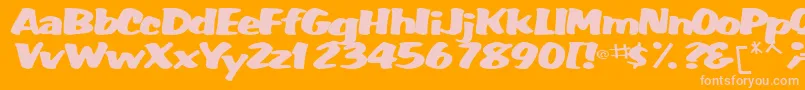 WummerlinscriptsskBold Font – Pink Fonts on Orange Background