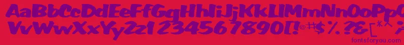 フォントWummerlinscriptsskBold – 赤い背景に紫のフォント