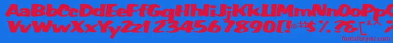 WummerlinscriptsskBold Font – Red Fonts on Blue Background