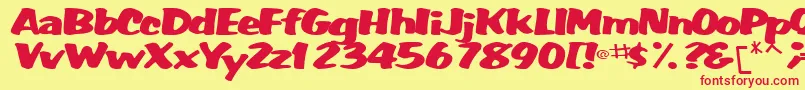 WummerlinscriptsskBold Font – Red Fonts on Yellow Background