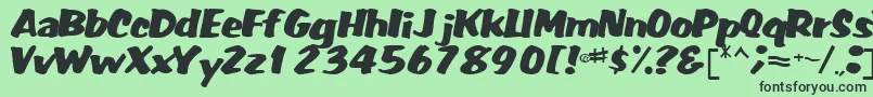 Шрифт FatRegularTtnorm – чёрные шрифты на зелёном фоне