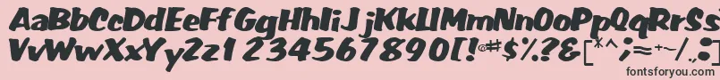 FatRegularTtnorm-fontti – mustat fontit vaaleanpunaisella taustalla