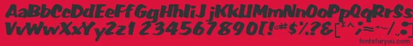 FatRegularTtnorm Font – Black Fonts on Red Background