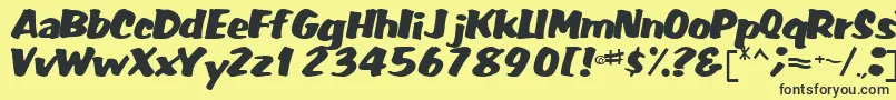 FatRegularTtnorm-fontti – mustat fontit keltaisella taustalla