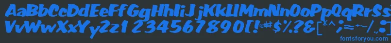 フォントFatRegularTtnorm – 黒い背景に青い文字