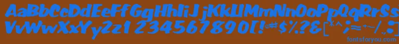 フォントFatRegularTtnorm – 茶色の背景に青い文字