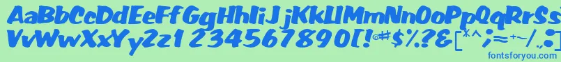 FatRegularTtnorm Font – Blue Fonts on Green Background