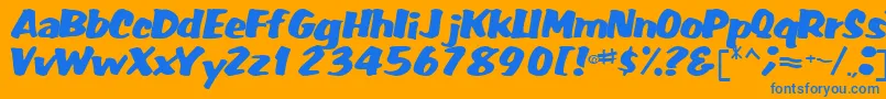 Шрифт FatRegularTtnorm – синие шрифты на оранжевом фоне