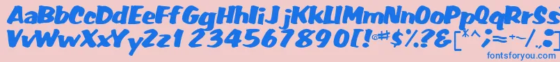 FatRegularTtnorm-fontti – siniset fontit vaaleanpunaisella taustalla