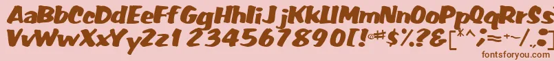 フォントFatRegularTtnorm – ピンクの背景に茶色のフォント