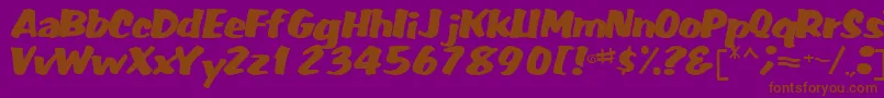 Шрифт FatRegularTtnorm – коричневые шрифты на фиолетовом фоне