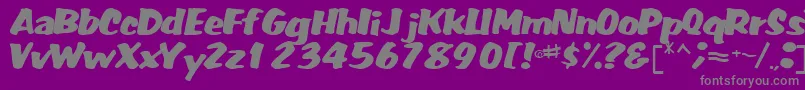 FatRegularTtnorm-fontti – harmaat kirjasimet violetilla taustalla