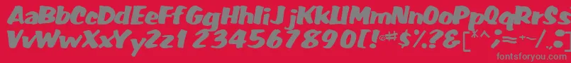 フォントFatRegularTtnorm – 赤い背景に灰色の文字