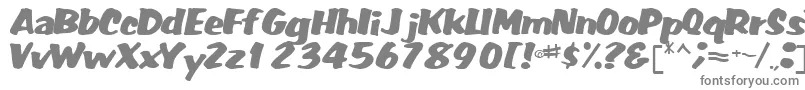 FatRegularTtnorm-fontti – harmaat kirjasimet valkoisella taustalla