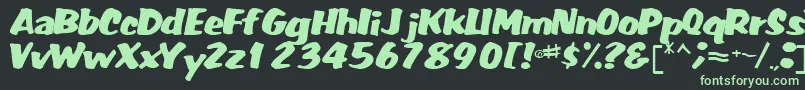フォントFatRegularTtnorm – 黒い背景に緑の文字
