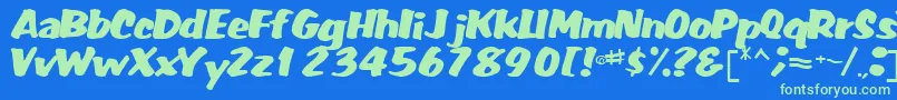 FatRegularTtnorm Font – Green Fonts on Blue Background