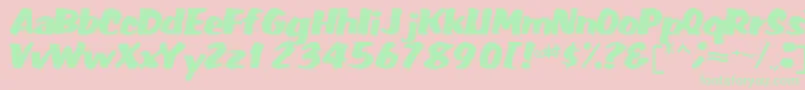 フォントFatRegularTtnorm – ピンクの背景に緑の文字
