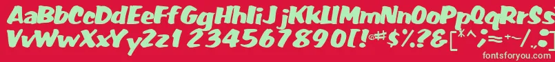 FatRegularTtnorm Font – Green Fonts on Red Background
