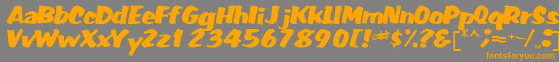 Шрифт FatRegularTtnorm – оранжевые шрифты на сером фоне