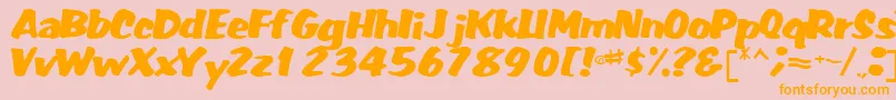FatRegularTtnorm-fontti – oranssit fontit vaaleanpunaisella taustalla