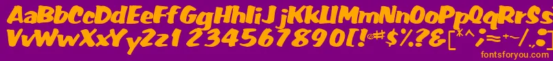 Шрифт FatRegularTtnorm – оранжевые шрифты на фиолетовом фоне