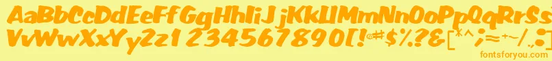 FatRegularTtnorm-Schriftart – Orangefarbene Schriften auf gelbem Hintergrund