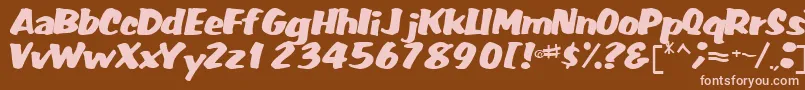 Шрифт FatRegularTtnorm – розовые шрифты на коричневом фоне