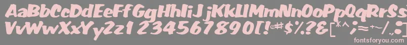 フォントFatRegularTtnorm – 灰色の背景にピンクのフォント