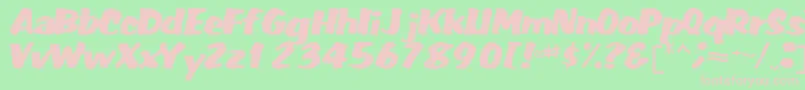 FatRegularTtnorm-fontti – vaaleanpunaiset fontit vihreällä taustalla