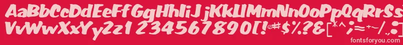 FatRegularTtnorm Font – Pink Fonts on Red Background