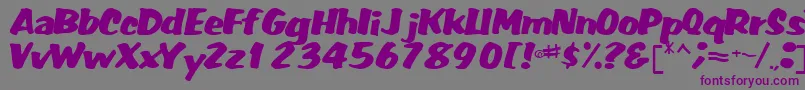 フォントFatRegularTtnorm – 紫色のフォント、灰色の背景