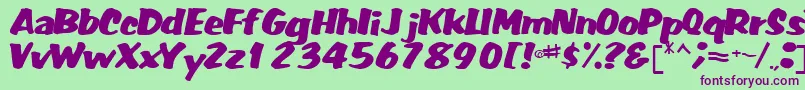FatRegularTtnorm-fontti – violetit fontit vihreällä taustalla