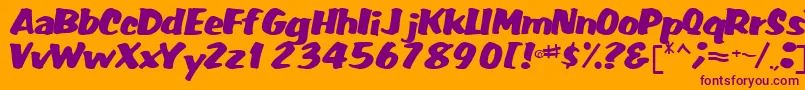 Шрифт FatRegularTtnorm – фиолетовые шрифты на оранжевом фоне