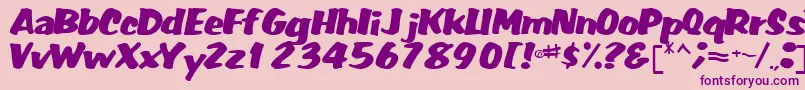 フォントFatRegularTtnorm – ピンクの背景に紫のフォント
