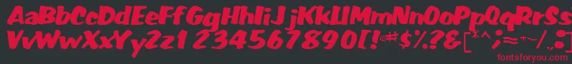 フォントFatRegularTtnorm – 黒い背景に赤い文字