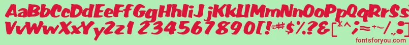 FatRegularTtnorm Font – Red Fonts on Green Background