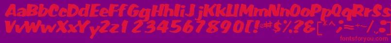 FatRegularTtnorm-Schriftart – Rote Schriften auf violettem Hintergrund