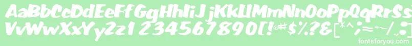 フォントFatRegularTtnorm – 緑の背景に白い文字