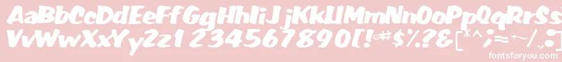 FatRegularTtnorm-fontti – valkoiset fontit vaaleanpunaisella taustalla